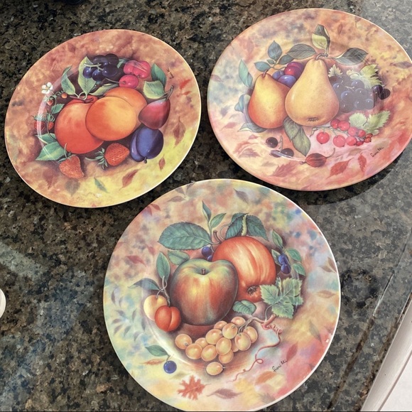 Set of 3 French Porcelain 7" Plates - Picture 2 of 5